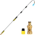 20FT Reach Gutter Cleaning Tools from Ground, Telescopic Rain Gutter Cleaners Tool with Hose Attachment and Heavy