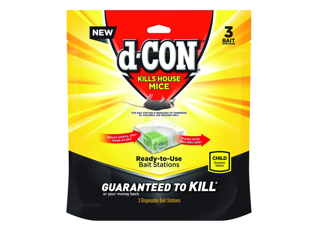 Disposable Corner Fit Mouse Bait Station - 0.5 Oz (Pack of 3)