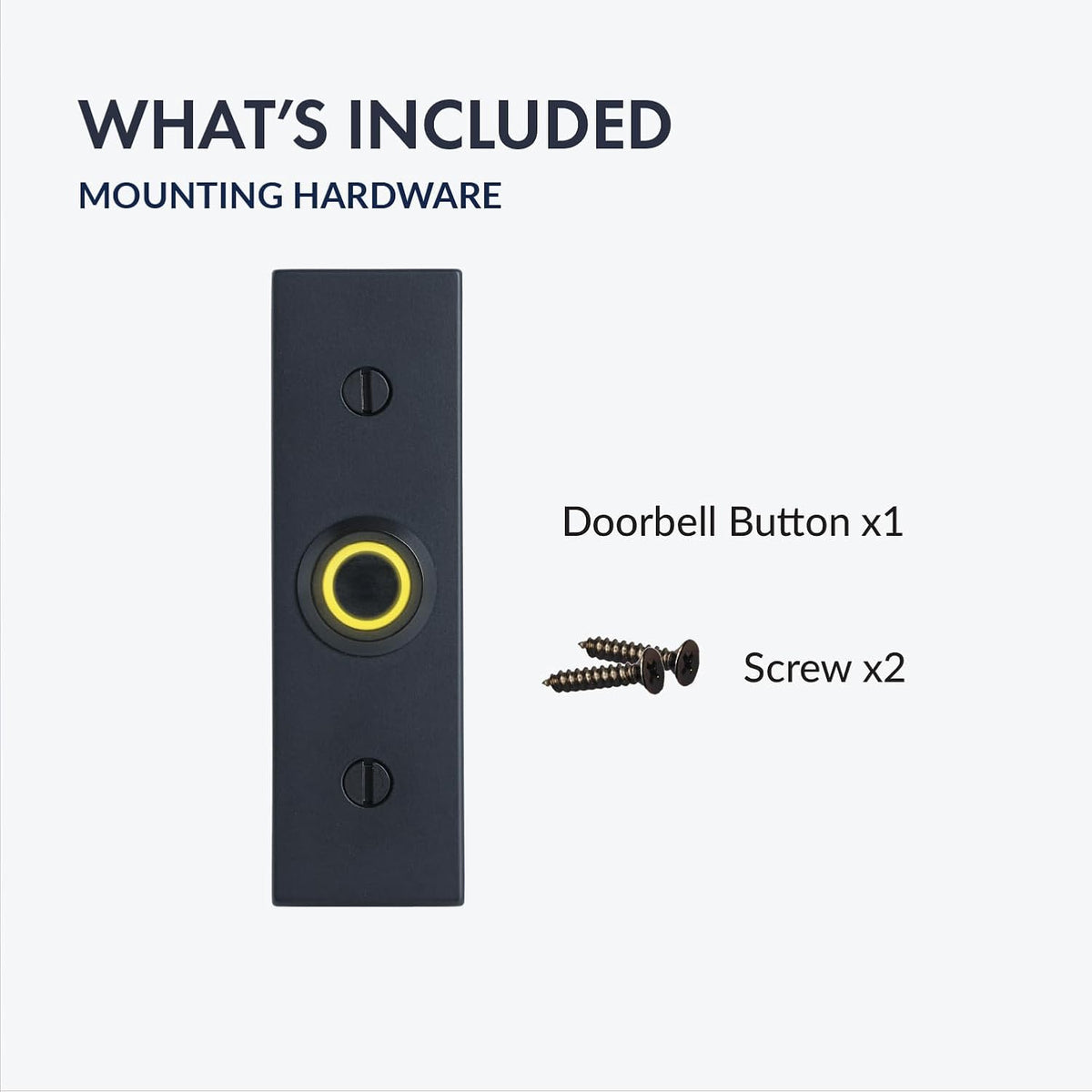 Rectangular Lighted Wired Metal Doorbell Button in Black BT6BL
