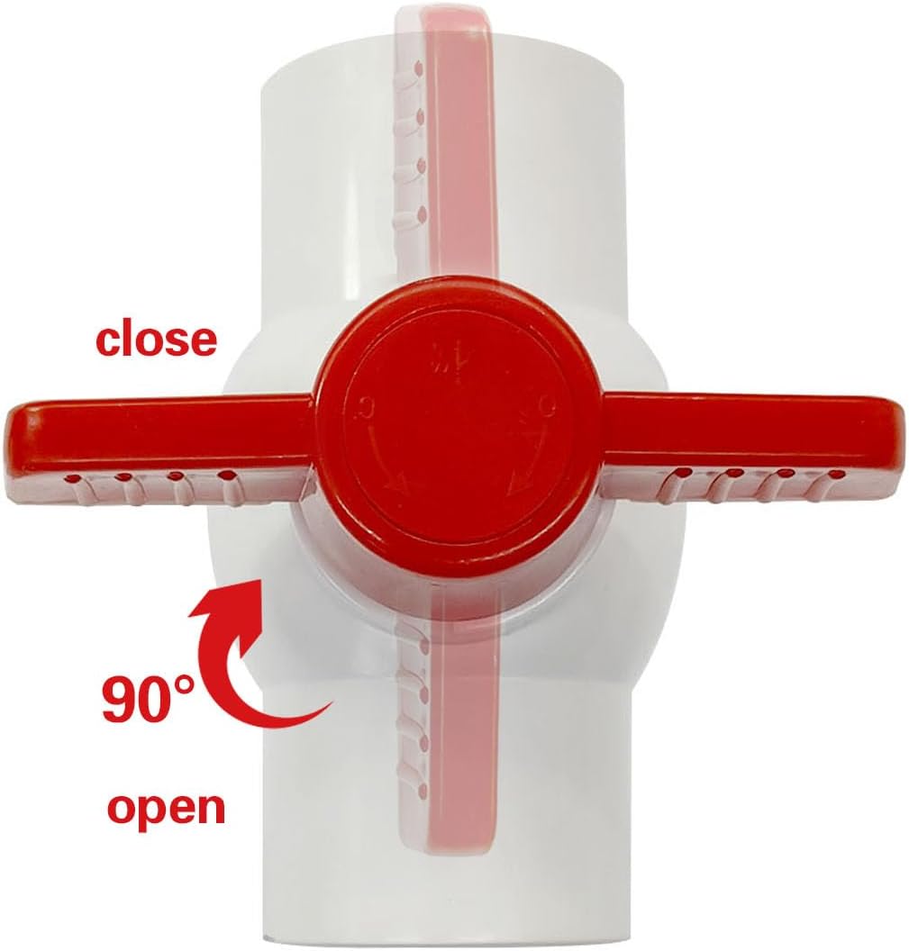 2 Pcs PVC Ball Valves 1-1/2" FNPT Shut Off Ball Valve with T-handle