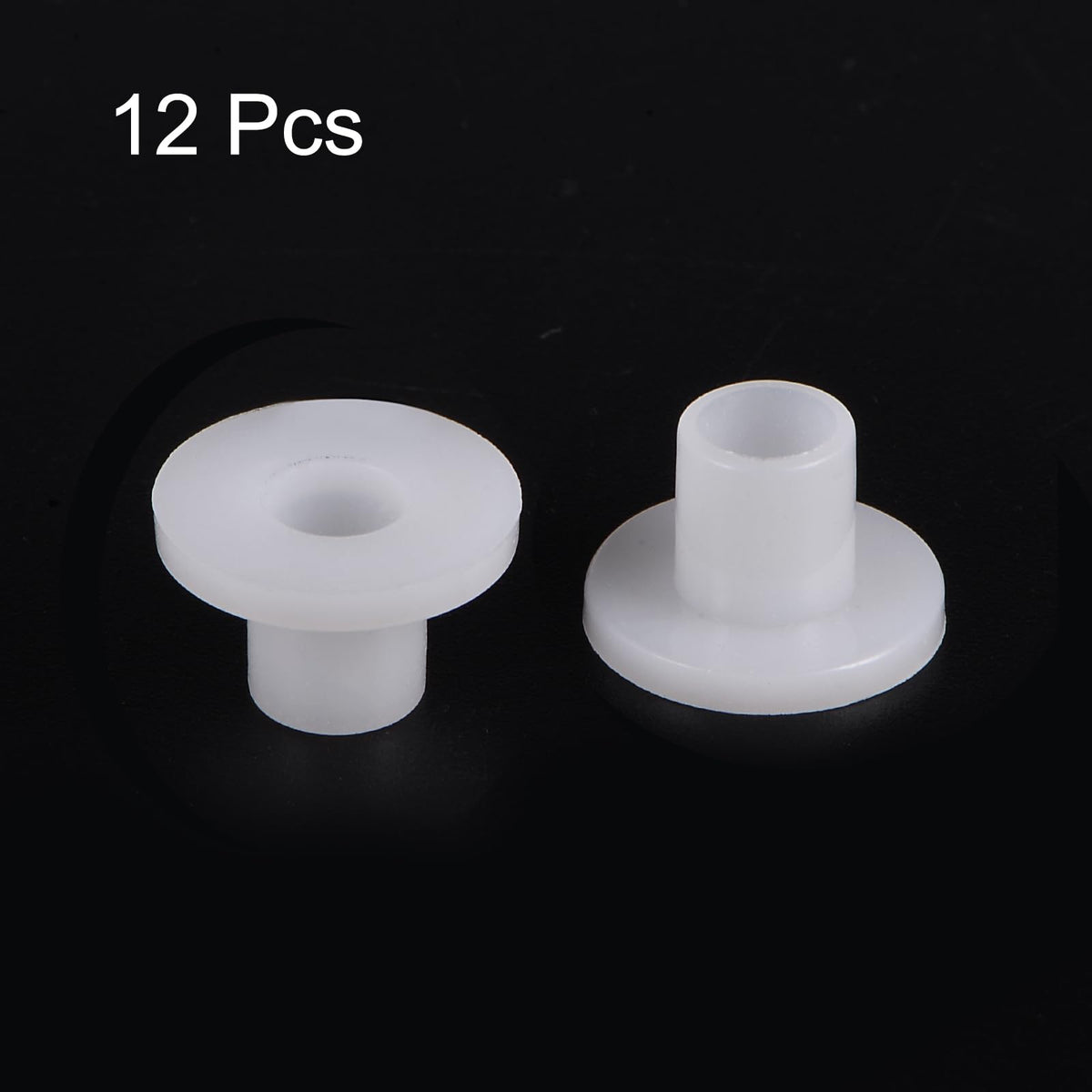 uxcell 12pcs Flanged Sleeve Bearings Plastic Bushings 6mm Bore x 8mm OD x 10mm Length Nylon Bushings, White