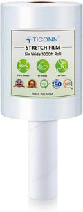 Stretch Wrap Stretch Film Roll, 1000ft Industrial Strength 5 inch Wide Clear Plastic Wrap with Handles for Pallet