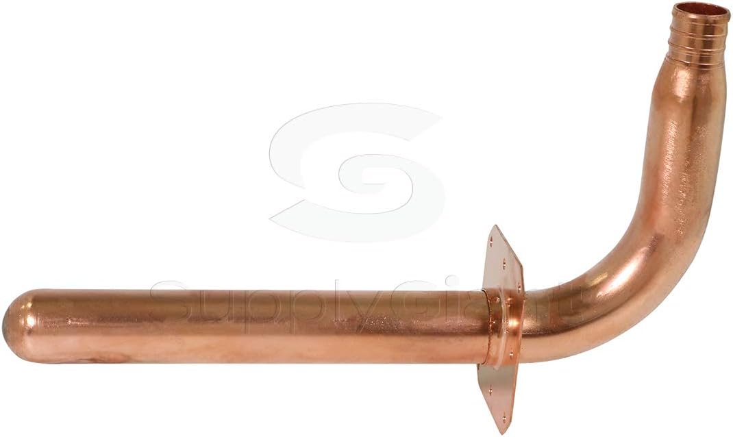Supply Giant QTP-34G8 PEX Copper Stub Out Elbow with Wall Flange, 3/4", Brass