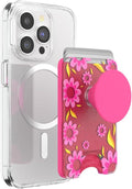 Phone Wallet for MagSafe, Phone Card Holder with Grip, Hot Pink - Pink Relief