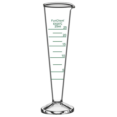 Conical Graduated Cylinder 25ml, Borosilicate Glass with Clear Scale & Wide Mouth for Accurate Laboratory Measuring