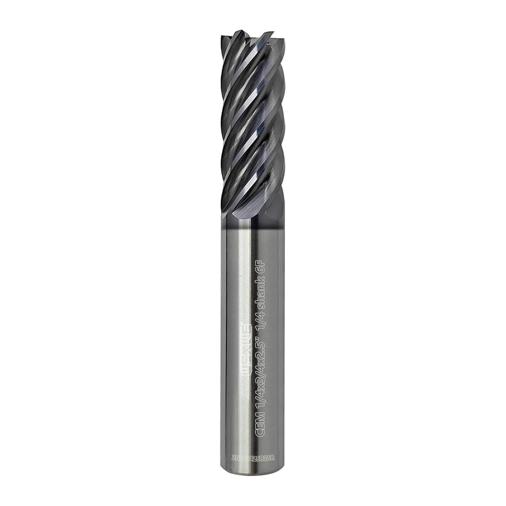 Tools Carbide End Mill Finish Machining Square Milling Cutter for Cutting Alloy Steels,Cast Iron, Hardened Steel - 6 Flute Cutting Tools 1/4 Shank (1/4-2.5" 1PCS)