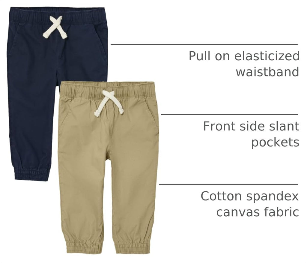 and Toddler Stretch Pull on Jogger Pants,multipacks