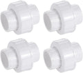1" PVC Union Pipe Fitting, 1" PVC Slip Union Coupling Adapter (Socket x Socket) Schedule 40, EPDM O-Ring, White，4 Pack