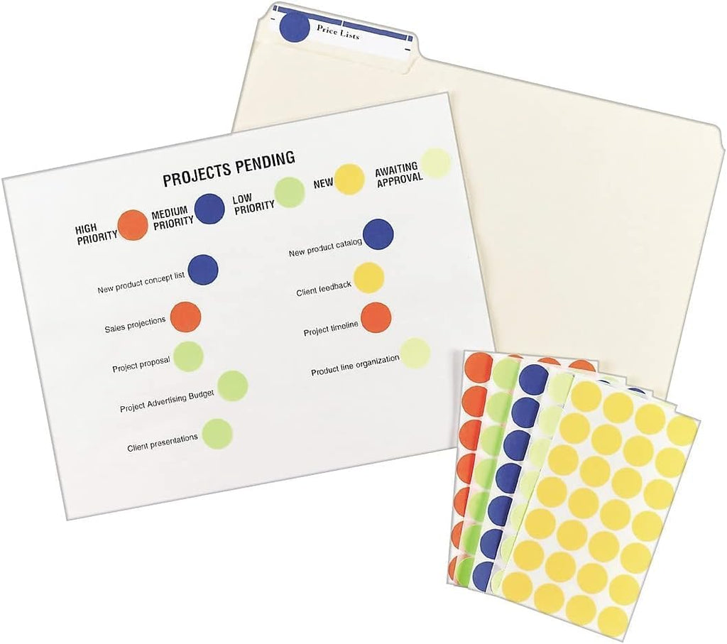 Printable Self-Adhesive Removable Color-Coding Labels, 0.75" dia, Yellow, 24/Sheet, 42 Sheets/Pack, (5462), Sold as 2