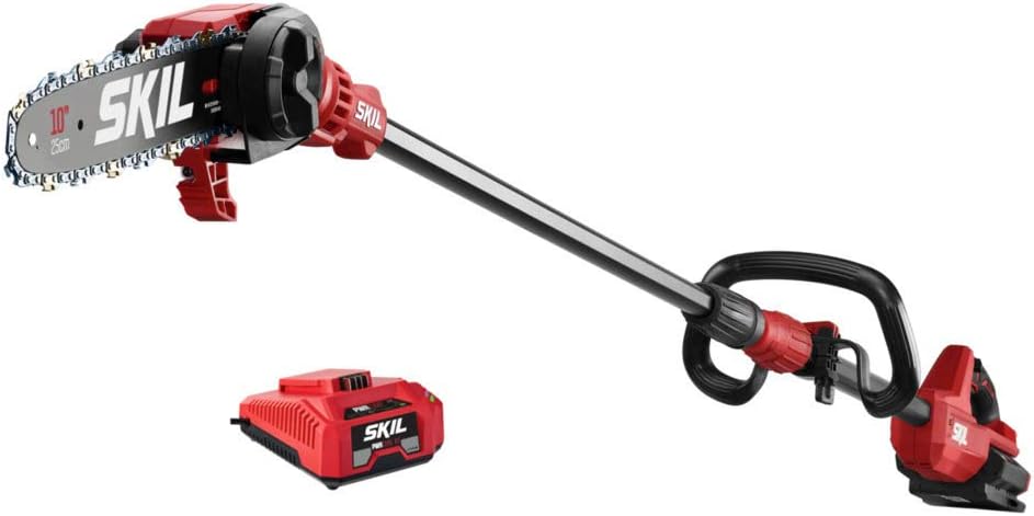 PWR CORE 40 Brushless 40V 10'' Pole Saw Kit with Over 9ft. Telescoping Shaft & Angled Head, Includes 2.5Ah Battery