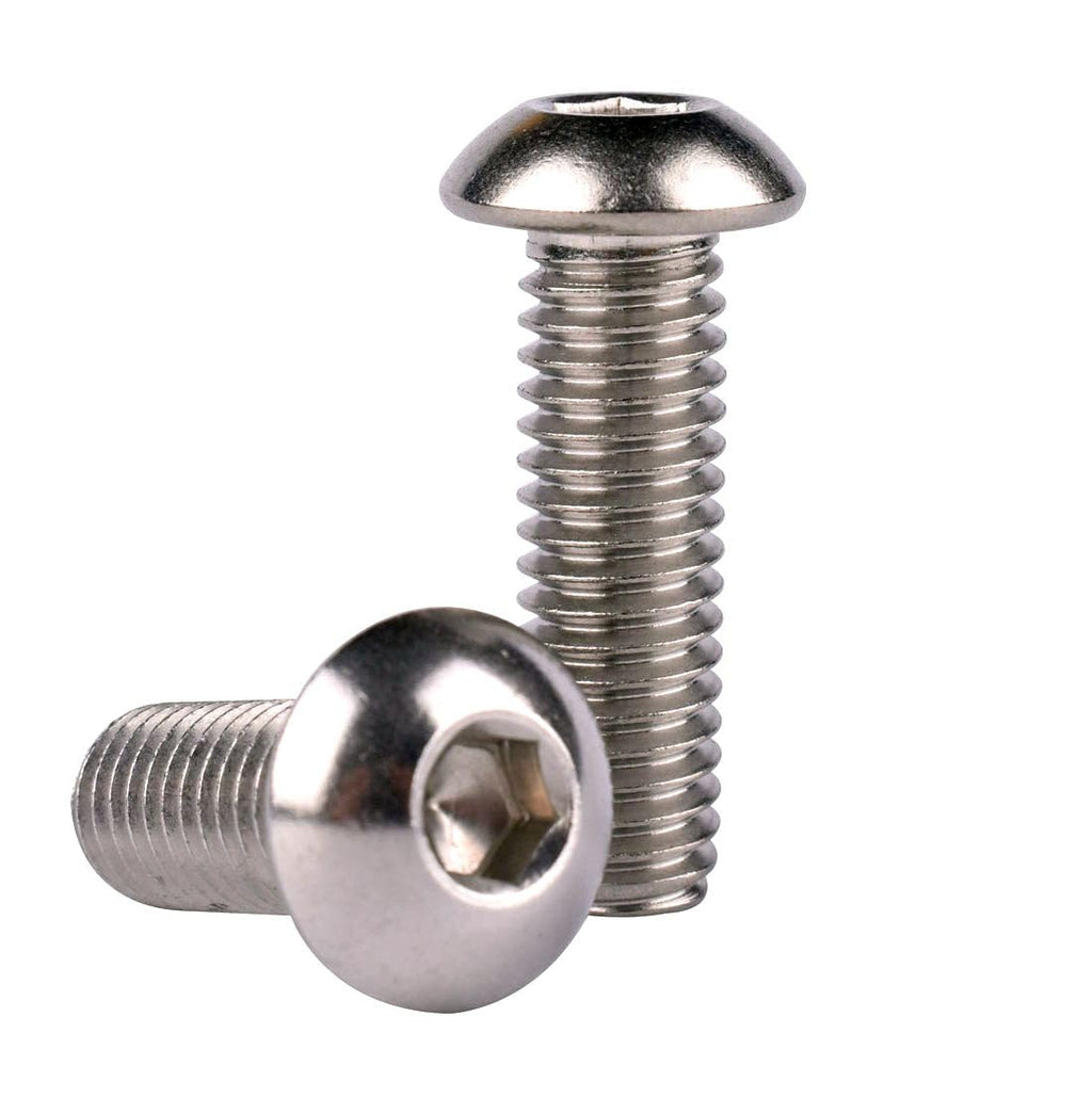 #6-32 x 3/8" Button Head Socket Cap Bolts Screws, 304 Stainless Steel 18-8, Allen Hex Drive, Fully Machine Thread, Quantity 40Pcs