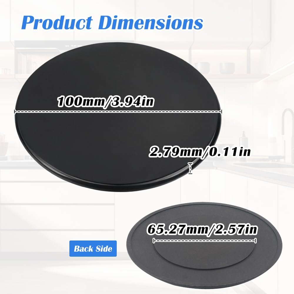 1 Pack Gas Stove Burner Cap Set, 3.93"(100mm) Flat Metal Cooker Hat Replacement Kit, Compatible with SABAF Stoves, Oven Burner Cover, Black Flat