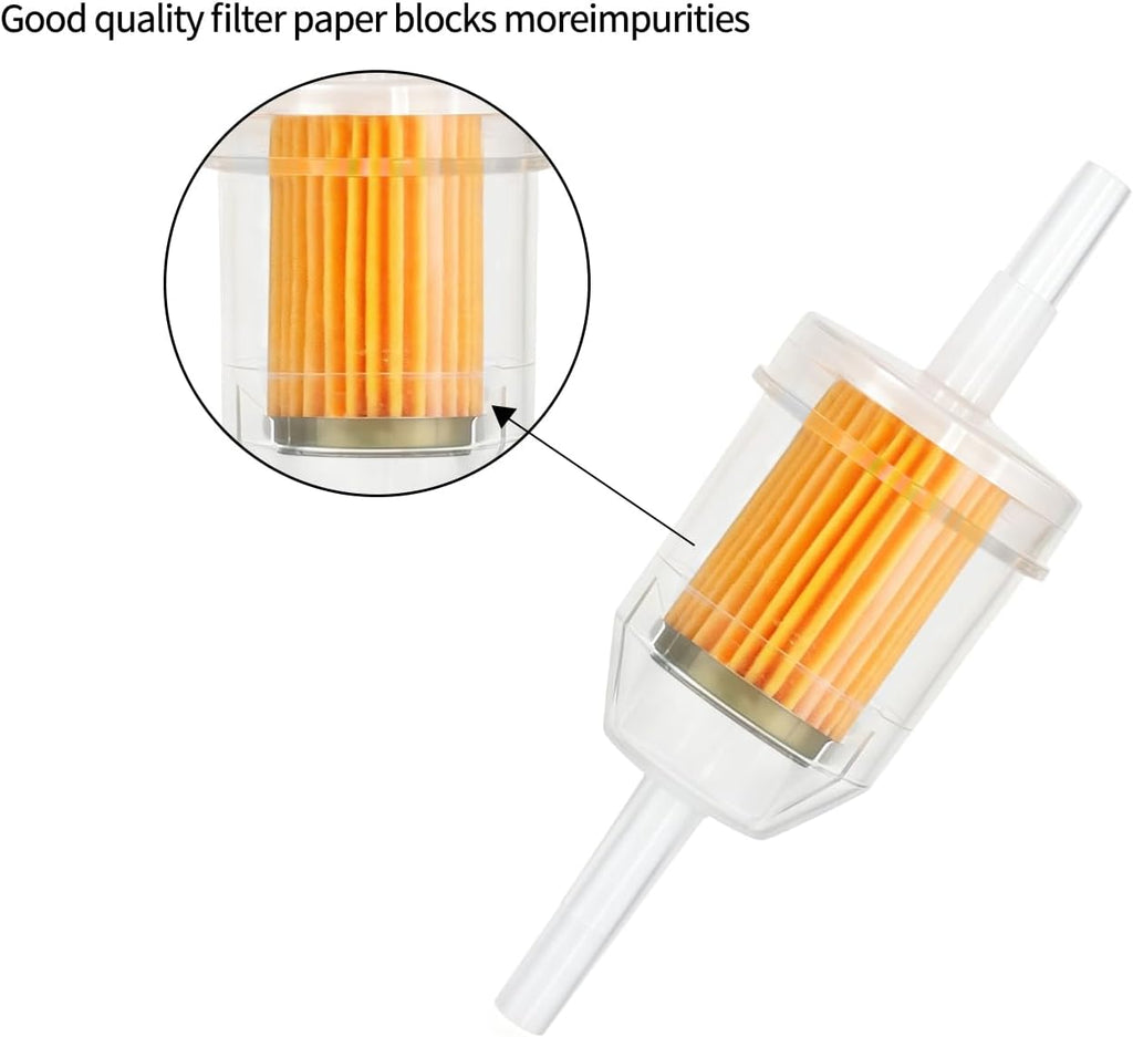 (12-Pack) Inline Fuel Filter for Lawn Mower, Small Engine