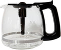 Universal 12-Cup Glass Replacement Coffee Carafe, Compatible with Multiple Coffee Maker Brands, Black Handle