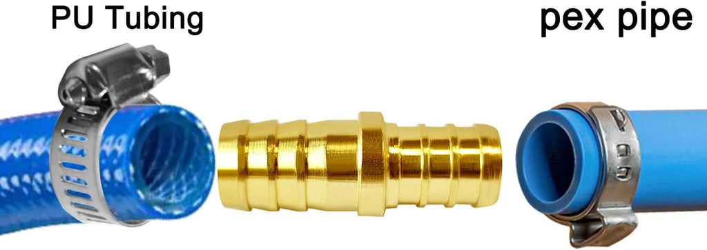 Joywayus 2 Pack Brass 1/2" PEX to 1/2" Hose Barb Connector Fitting