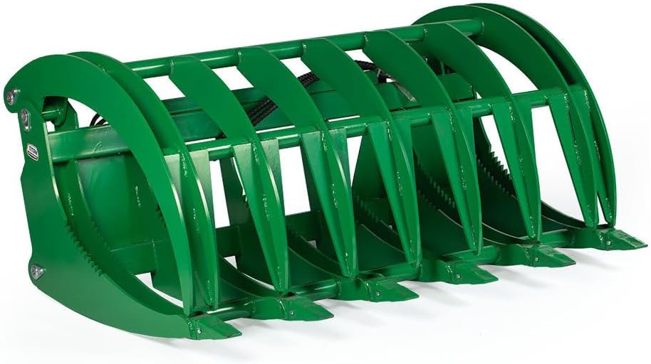 72" HD Root Grapple Rake Attachment, Fits John Deere Hook & Pin Tractors, Twin 3,000 PSI Cylinders, Clears Rocks