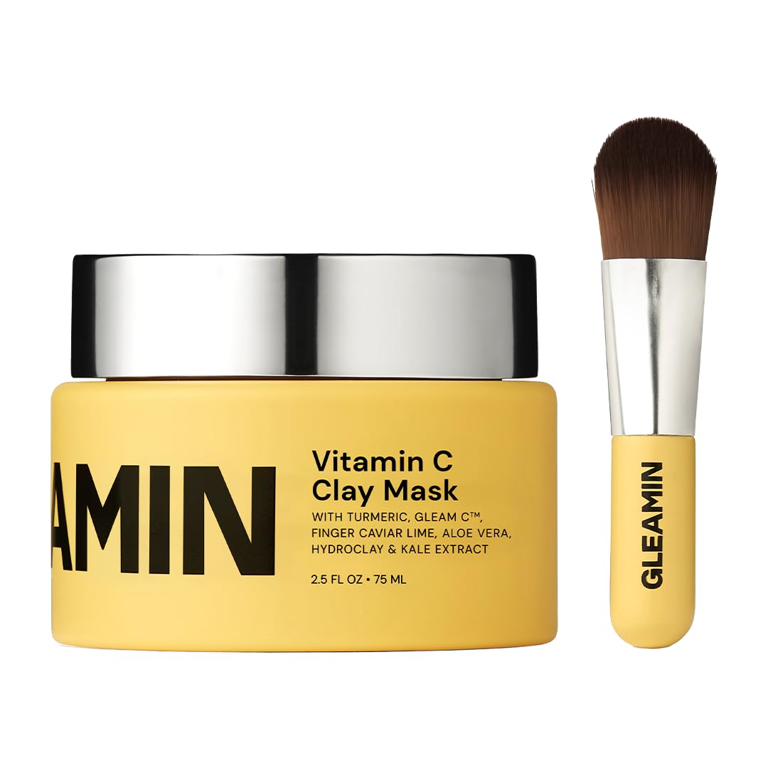 Vitamin C Clay Mask for Dark Spots 2.5oz Brightening Clay Face Mask | with Turmeric, Deep Cleansing, Pore Refining