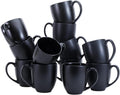 12-Pack Matte Black Ceramic Coffee Mug, 16 ounces, Microwave and Dishwasher Safe, Stoneware, Commercial-Grade