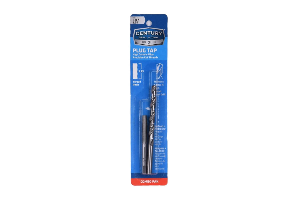 Century Drill & Tool 97413 Metric Tap & Drill Combo Pack, 8.0 X 1.25