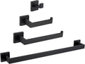 Bathroom Hardware Set Matte Black, Bath Accessory Kit 4-Piece | Stainless Steel Bathroom Fixture Set, Includes Robe