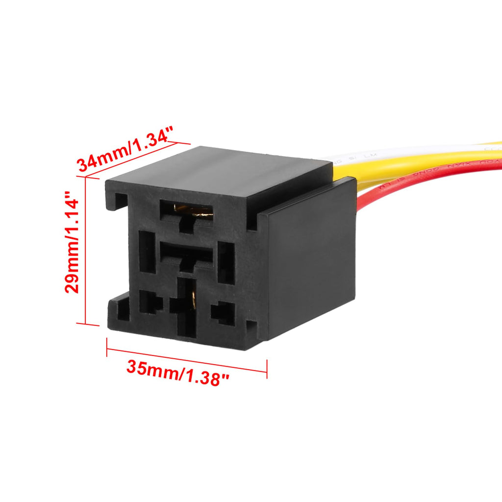 uxcell 5pcs 12V DC 4-Pin 60 70 80Amp SPDT Interlocking Relay Socket Harness Base