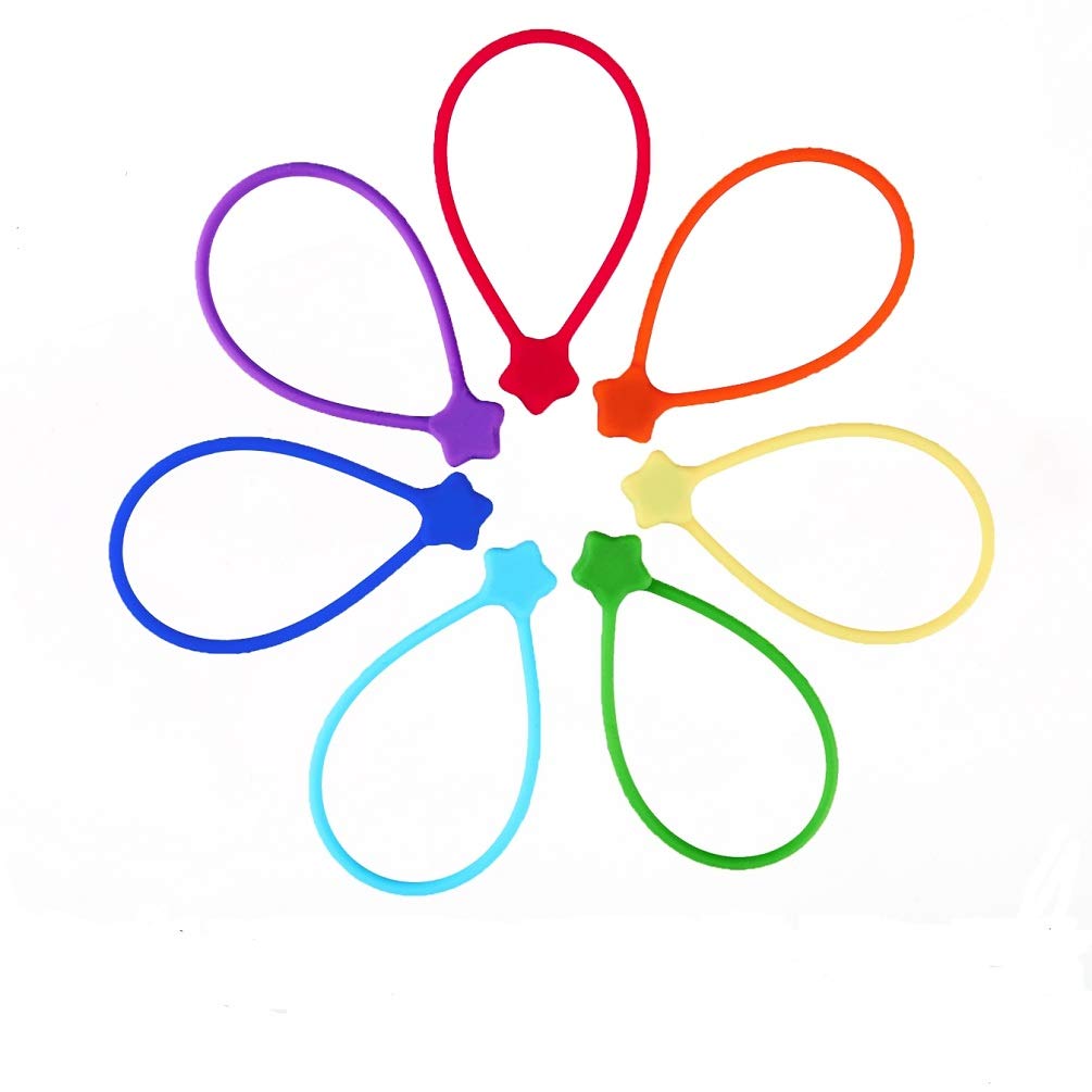 Reusable Silicone Twist Ties, 7.48'' Magnetic Cable Ties with Strong Magnet for Organizing Cables, Hanging Stuff, USB