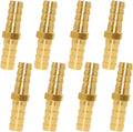 Uenede Brass 1/4" Barb Straight Splicer Mender Hose Barbed Fittings, 8PCS
