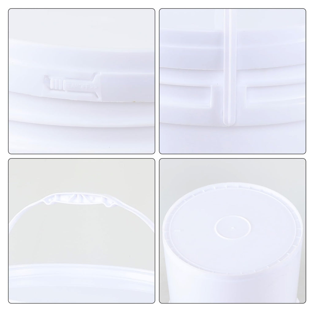 7-Gallon Bucket with Airtight Lid, 4-Pack Multi-Use Pails, White