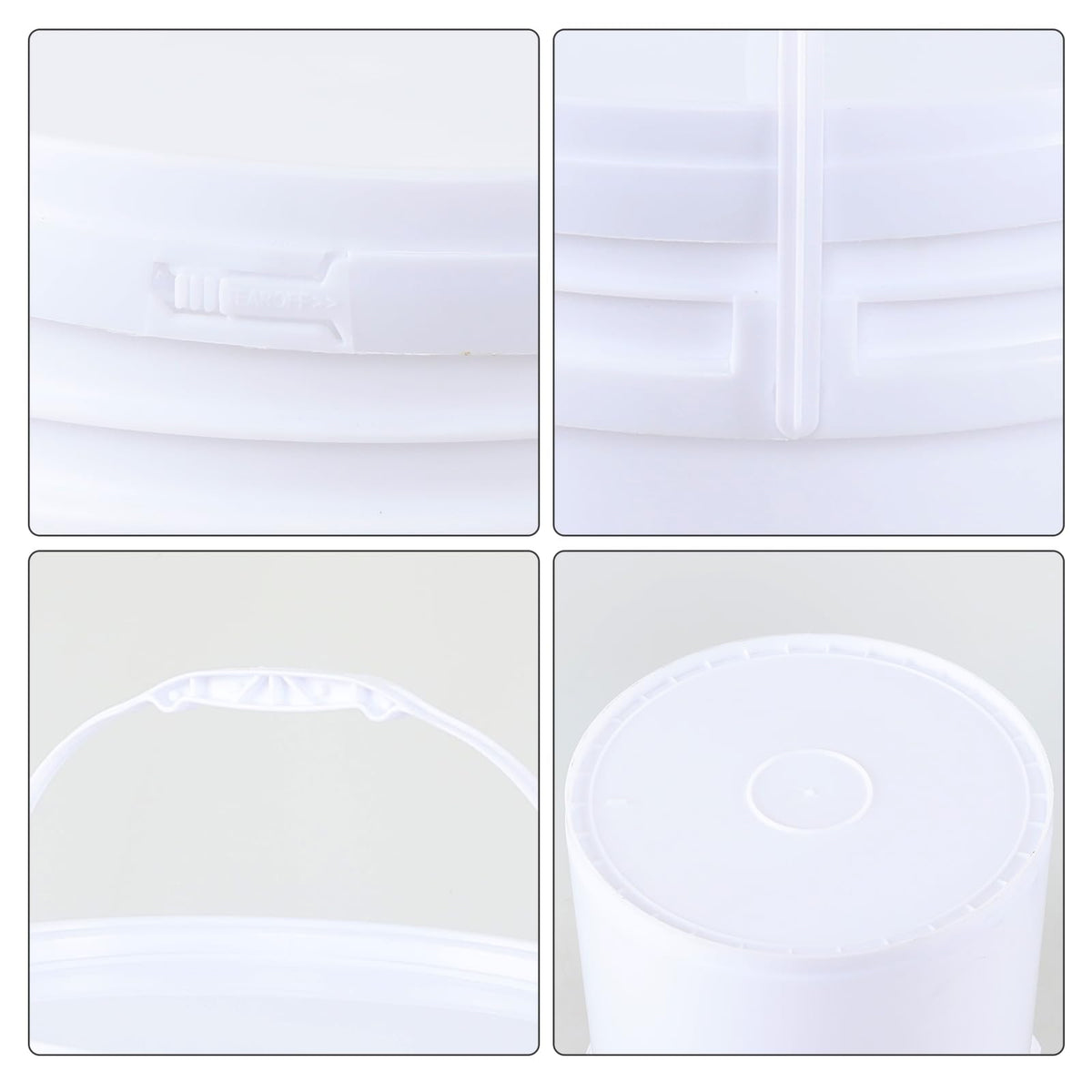 7-Gallon Bucket with Airtight Lid, 4-Pack Multi-Use Pails, White