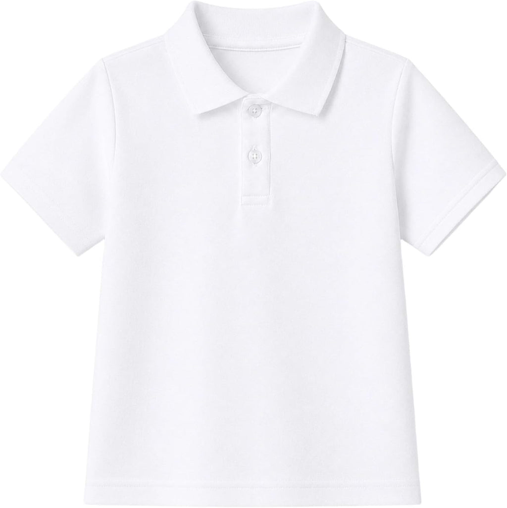 Boys Polo Shirts School Uniform Cotton Blend Collared Tops Kids | Soft cotton blend fabric, breathable and durable