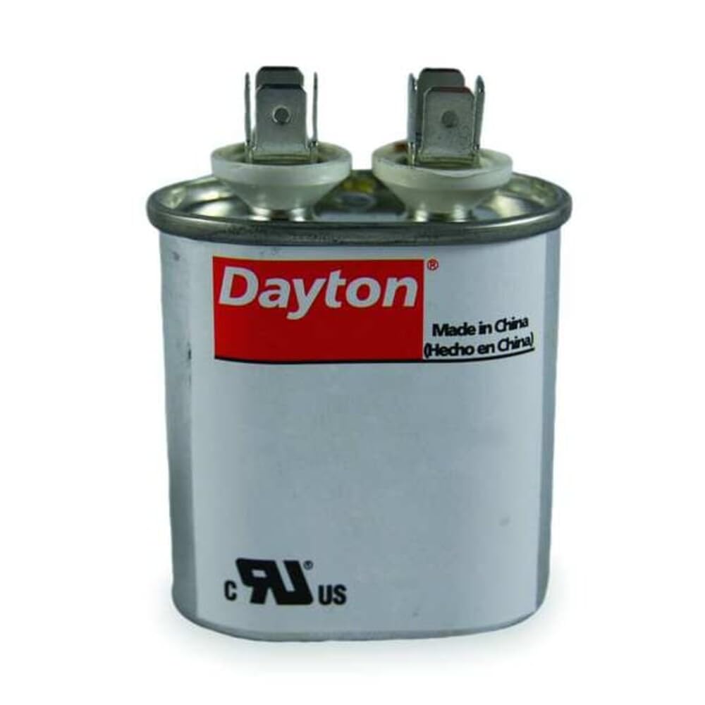 Dayton 2MDV4 Oval Motor Run Capacitor, 5 Microfarad Rating, 370VAC Voltage