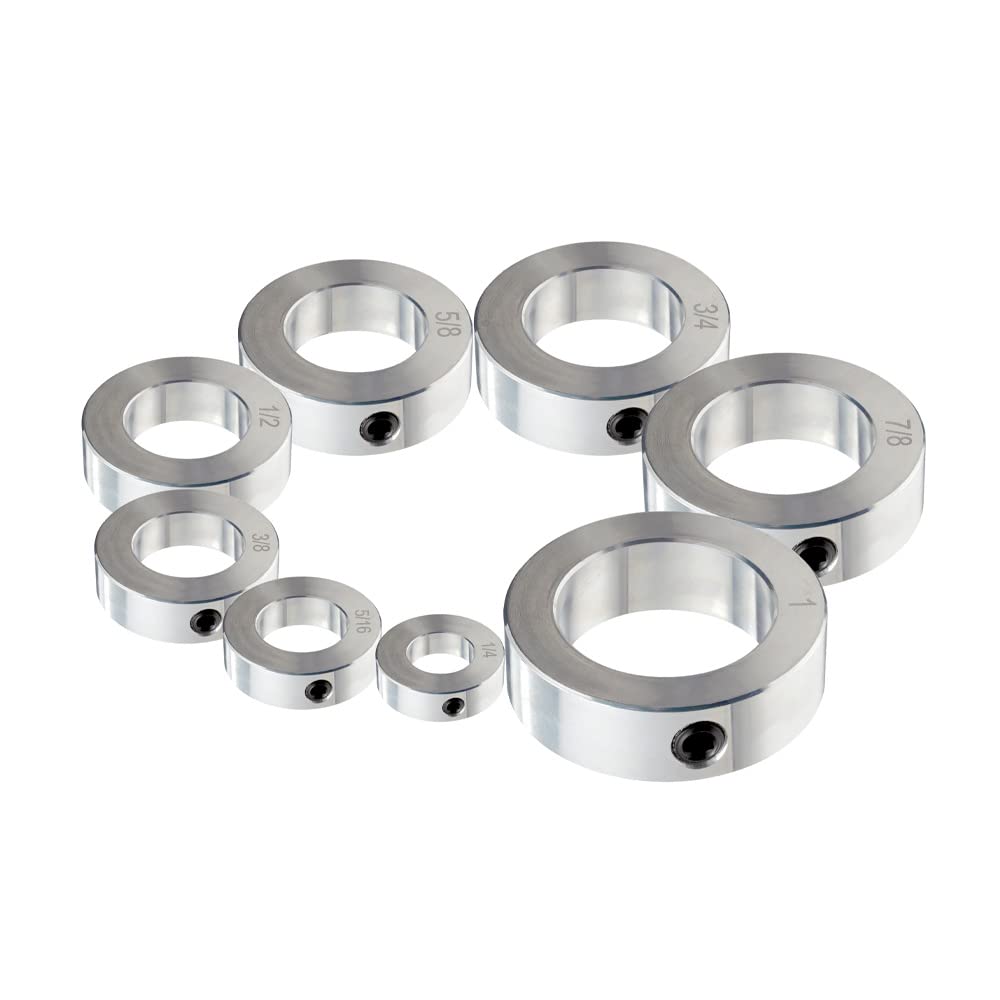 1/4" Bore Shaft Collar Solid Steel Style Zinc Plated Set Screw for Machinery and Industrial Use