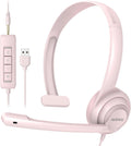 HW02 USB Headset with Microphone Noise Cancelling & in-line Control | Ultra Comfort Computer Headphones for Laptop