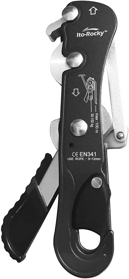 Self-Braking Stop Descender - CE Certified Rescue & Climbing Gear | Auto-Braking with Anti-Panic Function for Rescue
