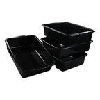 4 Packs Plastic Bus Boxes/Bus Tubs, 13 L Black Commercial Bus Boxes