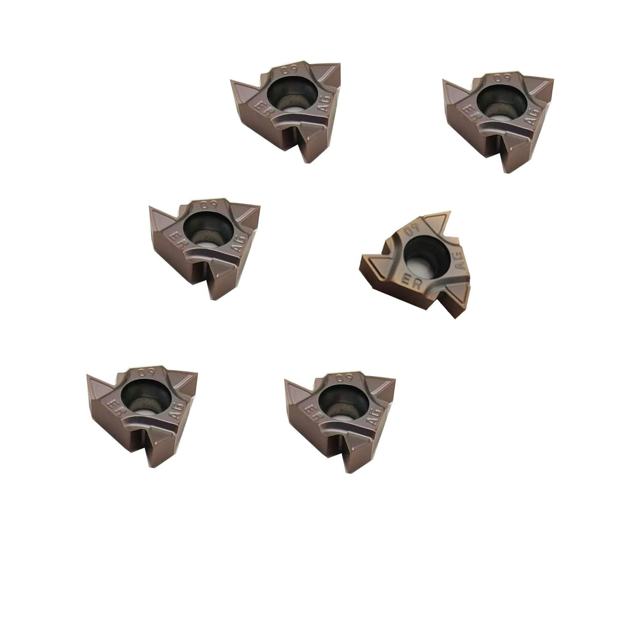 10Pcs Lathe Threading Inserts 16ER AG60 External Threading Insert Carbide Inserts for External Thread/Internal Thread Turning Tool Holders for for Stainless Steel and Iron