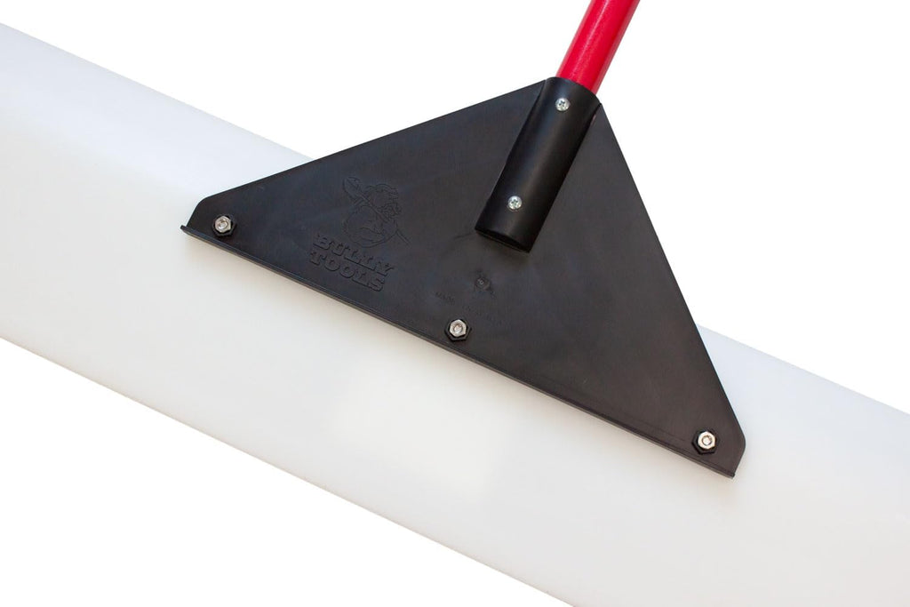 Heavy Duty Snow Pusher - High Molecular Weight Snow Plow with Fiberglass D-Grip Handle, Large Shovel Pusher for