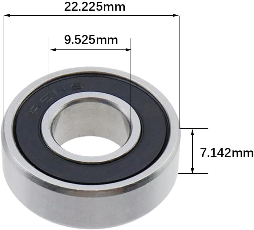 5 Pack R6-2RS Double Rubber Seal Bearings Deep Groove Ball Bearings