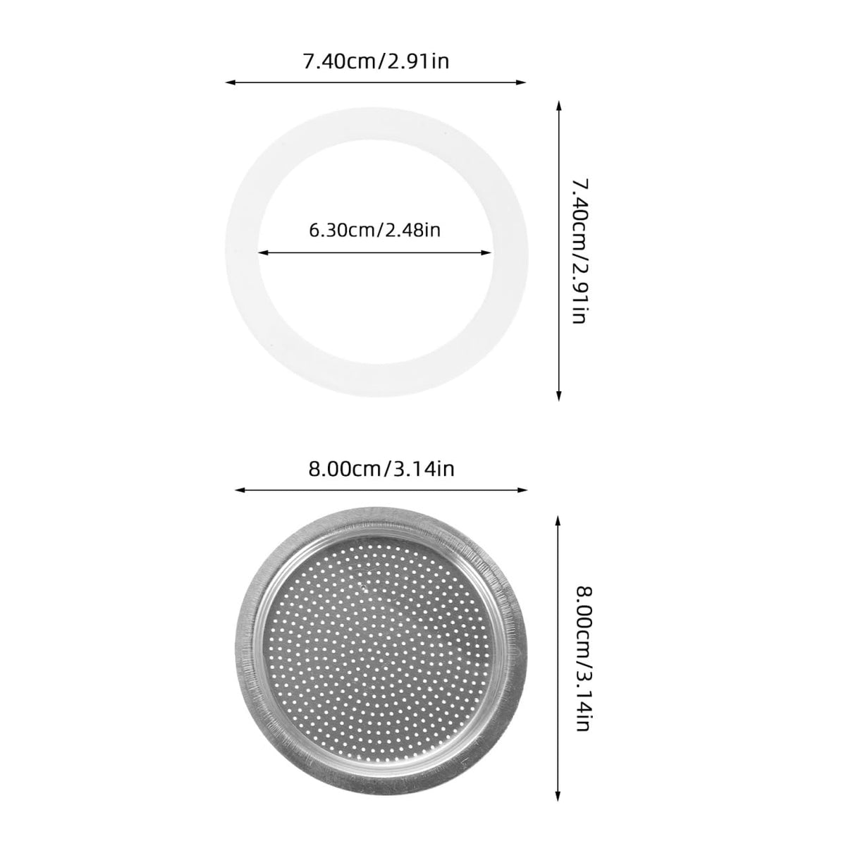 Kichvoe 3+1 Pcs Replacement Silicone Gasket Seal Rings for 9 Cup Pots