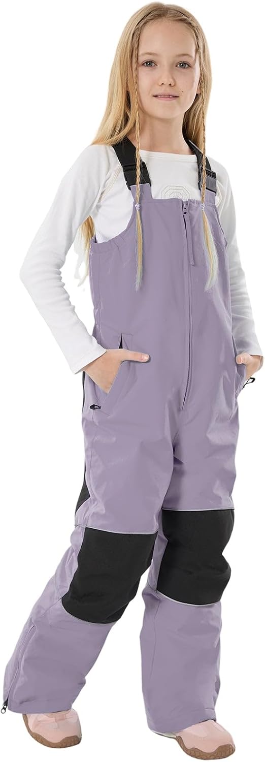 Kids Snow Bibs Girls Boys Snow Pants Ski Bibs Overalls(3-16Years) | Insulated,15K Waterproof,10K