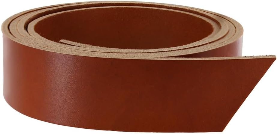 Hermann Oak English Bridle Leather Strap, Chestnut, 55" to 60" Long, 8-10oz