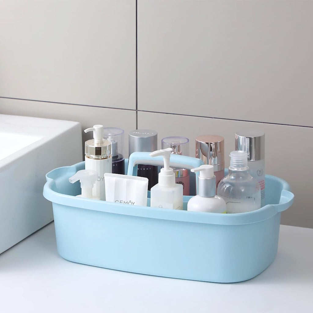 Large Cleaning Supplies Caddy Portable Shower Basket Supply Organizer with Handle Plastic Bucket Tool Storage for