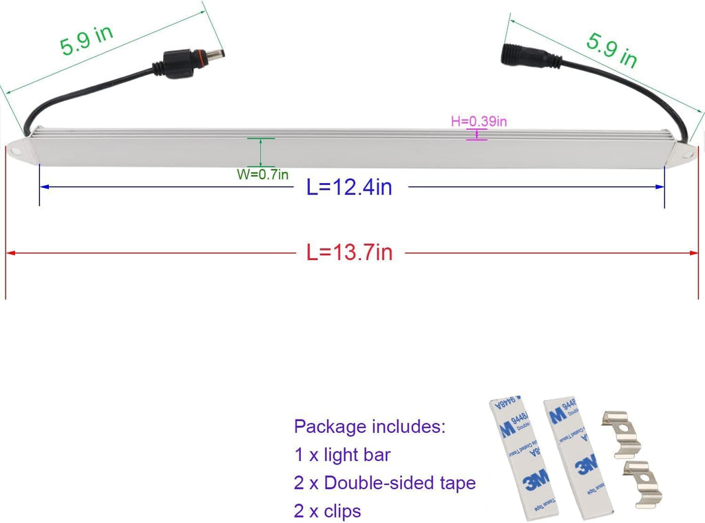 12" Blue 460nm LED Aquarium Fish Tank Light SMD5050 Waterproof IP67