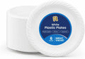 100 Pack 6 Inch White Plastic Plates Disposable - Heavy Duty White Disposable Plates - Microwavable Disposable