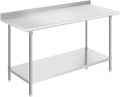Stainless Steel Prep Table 24 x 60 Inches with Backsplash
