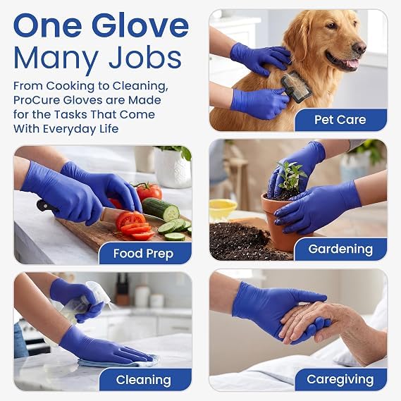 Disposable Nitrile Gloves - Latex & Powder Free - 200 Ct