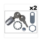 Rubbermaid Commercial Replacement Lock And Keys For Cleaning Carts, Silver