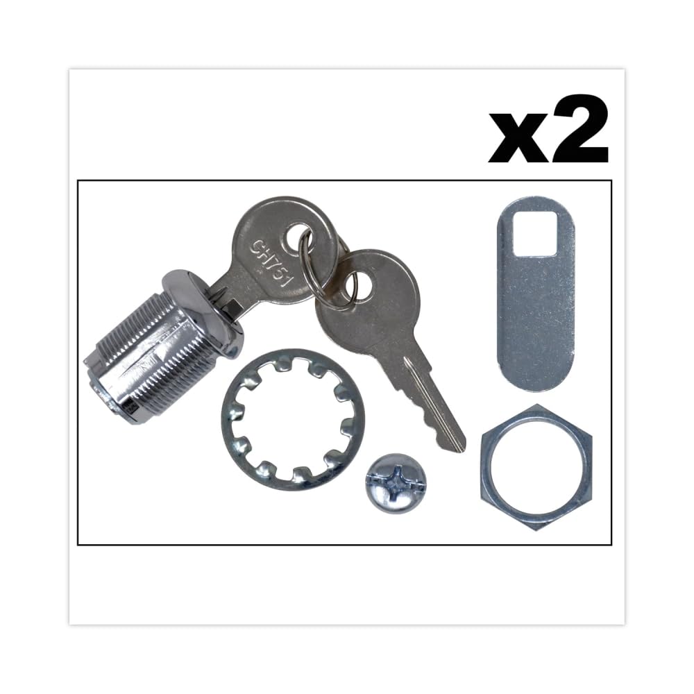 Rubbermaid Commercial Replacement Lock And Keys For Cleaning Carts, Silver