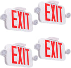 LIT-PaTH Exit Sign with Emergency Light, Battery Backup, 4 Pack