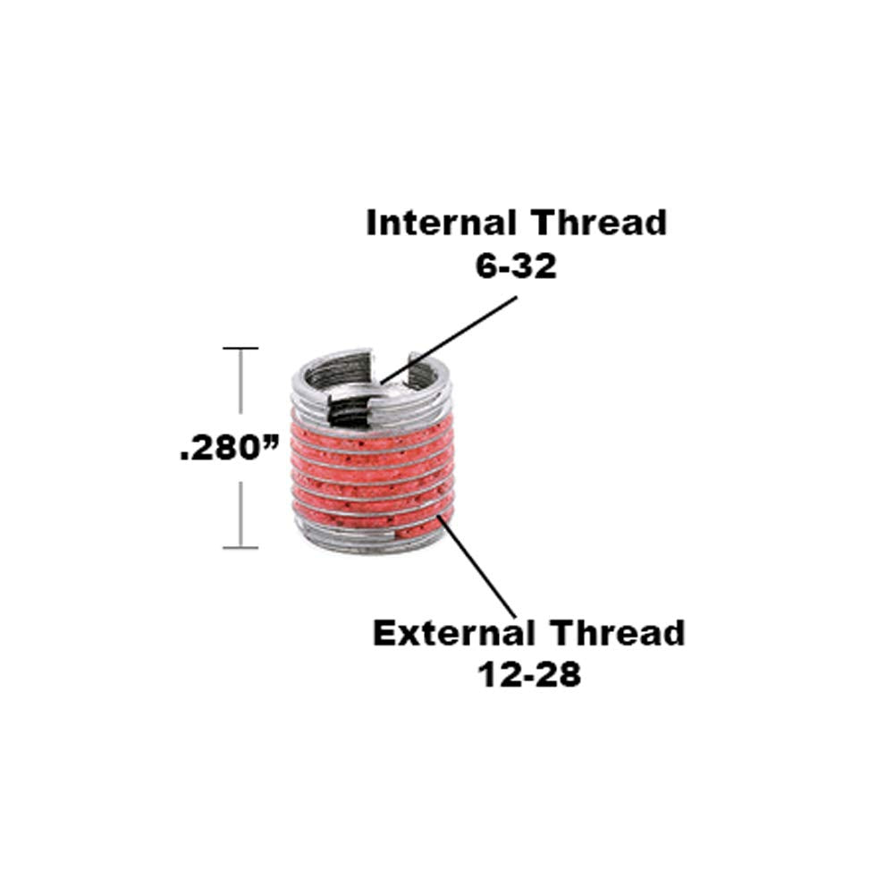 E-Z LOK Thread Insert for Metal, Thin Wall, 6-32, 5 ct